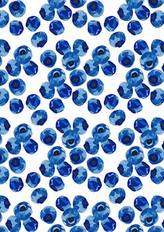 a blue and white background with small circles in the shape of hearts on it's surface