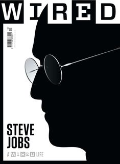 the cover of wired magazine with steve jobs on it's face and glasses in his head