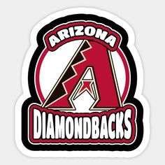 arizona diamondbacks logo sticker with the word arizona diamonds in red and black letters