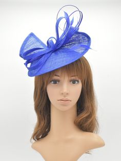 "✿*. About Shipping.*✿ All the hats will be shipped out from Rockville, MD 20854 via FedEx/UPS GROUND (1~7 business days) or USPS Priority mail (2-4 business days) if their shipping fee is much the same. The overnight and other shipping service are also available. Please contact me first if you want it, I will check the price and delivery time for you. Pick up is available! If you are very urgent, please order your hats early and save money! Key Features: High Quality 100% 3 Layers Sinamay base Royal Blue Adjustable Fascinator For Wedding, Royal Blue Fitted Fascinator For Wedding, Royal Blue Wedding Fascinator, Fitted Royal Blue Mini Hat For Wedding, Blue Structured Mini Hat For Wedding, Easter Tea Party, Kentucky Derby Wedding, Derby Wedding, British Things