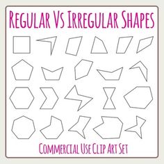 the regular and irregular shapes are shown in pink