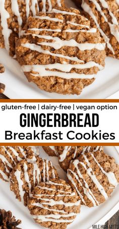 gluten - free, dairy - free vegan option gingerbread breakfast cookies