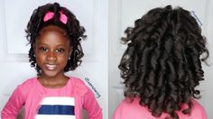 Press And Curl Natural Hair Kids, Flower Girl Hairstyles Black Kids, Sky Hairstyle, Cute Girl Hairstyles, Overnight Heatless Curls, Toddler Curly Hair, Aunt Jackie, Hairstyle Video