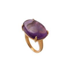 The Luna Ring features a prominent oval-shaped semi-precious stone, creating a statement piece with minimal and vintage flair. Its timeless design and substantial stone make it an elegant addition to any jewelry collection. Formal Amethyst Oval Cabochon Ring, Formal Polished Amethyst Oval Cabochon Ring, Elegant Ruby Ring With Oval Cabochon Gemstone, Elegant Oval Cabochon Ruby Ring, Formal Oval Cabochon Amethyst Ring With Polished Finish, Timeless Oval Ruby Ring, Luxury Rings With Oval Cabochon Gemstone Accents, Luxury Rings With Gemstone Accents In Oval Cabochon, Luxury Oval Cabochon Gemstone Signet Ring