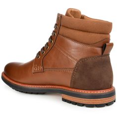 The search for the perfect boot ends here. The Reeves by Vance Co. will keep you on your feet with comfort and ease with a 6 mm Tru Comfort Foam� insole and a cushioned collar. Smooth vegan leather shapes this lace-up silhouette and a tractioned durable rubber sole grounds the look. Brown Cushioned Ankle Boots, Brown Ankle Boots With Cushioned Footbed, Fall Ankle-high Waterproof Boots With Cushioned Footbed, Fall Season Ankle-high Waterproof Boots With Cushioned Footbed, Ankle-high Waterproof Boots With Cushioned Footbed For Fall, Fall Cushioned Ankle Work Boots, Cushioned Ankle Work Boots For Fall, Walking Boots With Padded Ankle And Round Toe, Cushioned Ankle Boots For Walking