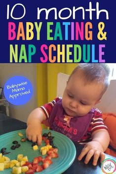 baby eating and nap schedule with text overlay