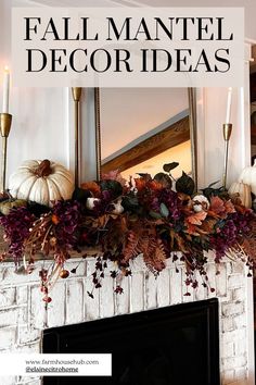 Fall Mantel Decor Ideas Seasonal Signs, Fall Mantel Decor, Mantel Decor Ideas, Decorative Pumpkins, Cozy Up Your Home, Fall Mantle Decor, Fall Fireplace, Fall Mantle, Fall Mantel Decorations