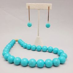 Go big or go home with this turquoise ball necklace!  There are 3 sizes available.   All pieces will be packaged together in a cotton filled jewelry box unless otherwise specified. Please let us know if your order is a gift and we will gladly include a handwritten note and complimentary gift wrap. Turquoise Beaded Necklace For Gift, Turquoise Necklace With Large Beads As Gift, Turquoise Round Beaded Necklace For Gifts, Turquoise Jewelry With Large Beads For Gift, Elegant Turquoise Necklace With Large Beads, Round Turquoise Necklace With Large Beads For Gift, Elegant Turquoise Necklace With Round Beads As Gift, Gift Turquoise Necklace With Large Beads, Gift Turquoise Jewelry With Large Beads