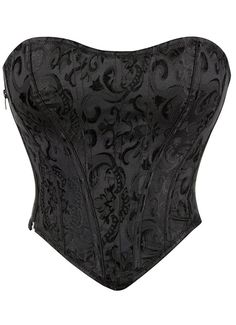 6XL Black Jacquard Overbust Corsets     To shape your silhouette, use a strapless corset that can reduce size. Place it behind the chest, loosen the top shoelace, and then gently tighten it to make the tight fitting bra fit.   Condition: Brand New   Color: Black   Material:Polyester,Jacquard   Design:Cord Lacing,Side Zip   Back Style:lace-up   Includes: Corset   Occassions: This bustier corset crop top is the going out must have staple!!it is sexy,fashion,classic and cute for date, vacation, goi Clubwear Plus Size, Fashion Corset, Bustier Lingerie, Corsets Vintage, Plus Lingerie, Waist Trainer Corset, Overbust Corset, Trainers Fashion, Corsets And Bustiers