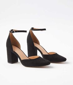 Finished with a perfectly rounded toe and modern block heel, this ankle strap pair is a total have-to-have. Adjustable buckle closure. Padded footbed for comfort. 3" heel.,Imported:Imported Loft Ankle Strap Block Heels Size 7 Black Women's by Loft Size Regular - 7 Black Women's Shoes, High, Heels, &, Pumps, Footwear Black Dress Shoes For Women, Shoes For Women Heels, Closed Toe Block Heels, Business Heels, Closet Aesthetic, Ankle Strap Block Heel, Short Heels, Shoes High Heels, Black Block Heels