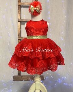 Can Be Customized To Your Liking . Please Feel Free To Contact Us Directly For Further Questions. Thank You ( Hair Bow Included ) ( Customization Fee's Apply ; Only On Customized Orders ) Elegant Sleeveless Tutu Dress For Festive Occasions, Red Princess Dress For Wedding, Gold Ruffled Dress For Birthday, Elegant Red Ruffled Pageant Dress, Red Princess Style Pageant Party Dress, Red Princess Dress For Birthday, Fitted Red Princess Dress For Birthday, Red Fitted Princess Dress For Birthday, Red Holiday Princess Dress For Wedding