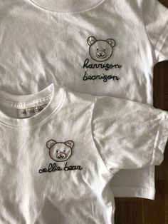 The sweetest hand embroider tee for the little bear in your life. Shirt Details: 100% combed ring spun cotton fine jersey Please size up if you are in between sizes as shirts will shrink after wash/dry Size chart in images to reference Any questions - please message me. Returns and Exchanges: I do not accept returns on personalized pieces but will be happy to discuss any issues via messages. Thanks for visiting Sweet Olive Street! Check us out on Instagram for more behind the scenes - @sweetoliv Bear Embroidery, Embroidery Tshirt, Embroidered Tee, Little Bear, Mama Sweatshirt, Shirt Embroidery, Custom Sweatshirts, Sons Birthday, Number Two