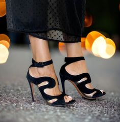 Step up your shoe game with these stunning ALAIA Black Suede and PVC Wave Cut Out Sandals! Handmade in Italy, these strappy sandals feature a unique wave design and an adjustable buckle closure for your comfort. Perfect for any occasion - from parties to formal events. #ALAIASandals #WaveDesign #HandmadeInItaly #StrappySandals #Fashionista #PartyShoes 🌟👠 Chic Sandals With 4-inch Heel And Single Toe Strap, Modern Ankle Strap Sandals For Cocktail, Modern Open Heel Sandals For Night Out, Chic Evening Sandals With Round Toe, Chic Evening Closed Toe Sandals, Modern Sandals With Heel Strap For Night Out, Modern Ankle Strap Sandals For Date Night, Designer Ankle Strap Sandals With 4-inch Heel, Designer Sandals With Ankle Strap And 4-inch Heel