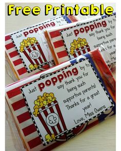 free printable popcorn bags for kids to use on the movie night or birthday party