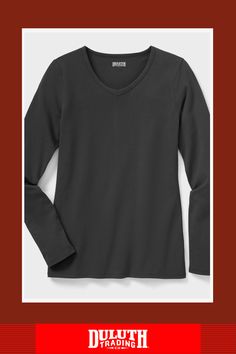 A longer cut combines with soft cotton and stretchy spandex for a creep-free V-neck tee that stays put! Fitted V-neck T-shirt For Everyday, Stretch V-neck T-shirt For Layering, V-neck Stretch T-shirt For Layering, Fitted V-neck T-shirt For Fall, Stretch V-neck T-shirt For Fall, Long Cut, Out Of Shape, V Neck Tee, V Neck T Shirt