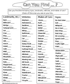 printable worksheet with words and pictures