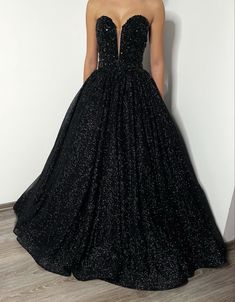 Elegant Quinceanera Evening Dress With Corset Back, Elegant Black Dress For Quinceanera, Evening Ball Gown With Glitter Tulle And Fitted Bodice, Black Fitted Bodice Ball Gown For Quinceanera, Rhinestone Ball Gown For Prom Season Pageant, Elegant Rhinestone Gown For Quinceanera, Glamorous Fitted Ball Gown For Quinceanera, Rhinestone Ball Gown For Prom And Pageant Season, Elegant Black Ball Gown For Quinceanera