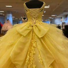 Yellow Quinceanera Dresses V Neck Princess Sweet 16 Party Ball Gown with Big Bow | eBay Elegant Yellow Gown For Debutante Ball, Yellow Ball Gown Dress For Debutante Ball, Yellow Ball Gown For Debutante Ball, Elegant Yellow Princess Dress For Wedding, Yellow Princess Wedding Gown, Yellow Princess Style Party Gown, Elegant Yellow Princess Dress For Pageant, Yellow Princess Wedding Dress, Yellow Princess Style Wedding Dress