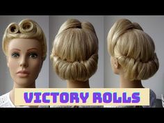 1940s Gloves Outfit, Victory Rolls Hairstyles, Vintage Rolls Hairstyle, 50s Medium Hairstyles, 1950s Hairstyles Victory Rolls, Victory Rolls For Short Hair, Easy Victory Rolls Tutorial, How To Victory Rolls, Victory Roll Hairstyles