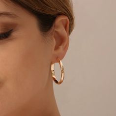 14k Large Gold Hoop Earrings 35MM – FERKOS FJ Elegant Small Hoop Earrings In Rose Gold, Small Hoop Rose Gold Earrings For Anniversary, Elegant Small Hoop Rose Gold Earrings, Rose Gold Small Hoop Jewelry, Modern Hoop Earrings For Wedding, Rose Gold Hoop Earrings For Anniversary, Rose Gold Tarnish Resistant Hoop Earrings, Elegant Rose Gold Hoop Earrings, Rose Gold Hoop Earrings As A Gift