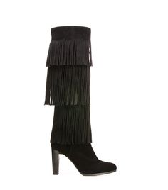 The Fringie; hot new boot from Stuart Weitzman on trend with FRINGE Pretty Heels, Cute Heels, Fringe Boots, Studded Boots, Shoe Store, Boots Outfit