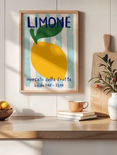 there is a lemon poster on the wall