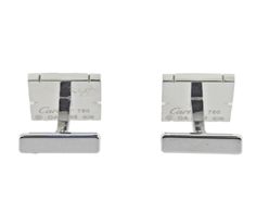 Pair of Cartier Tank Francaise cufflinks in 18k white gold, with approx. 0.54ctw G/VS diamonds. Come with box and service paper. DESIGNER: Cartier MATERIAL: 18k Gold GEMSTONES: Diamond DIMENSIONS: Cufflink top is 14mm x 13mm. MARKED/TESTED: Cartier, 750, OA2***. WEIGHT: 21.2 grams CONDITION: Previously Owned/Excellent Condition Luxury Diamond Cufflinks With Polished Finish, Luxury Diamond Cufflinks For Anniversary, Luxury White Gold Cufflinks For Wedding, Designer Silver Wedding Cufflinks, Designer Silver Cufflinks For Wedding, Luxury Diamond Cufflinks For Business, Luxury Silver Diamond Cufflinks, Classic White Gold Diamond Cufflinks, White Gold Diamond Cufflinks With Polished Finish