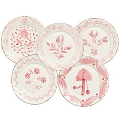 casa nuno pink plates Pink Botanical, Wholesale Home Decor, White Dinner Plates, Antique Pottery, Painted Plates, Hand Painted Plates, Pottery Painting, Gift Accessories, Ceramic Painting