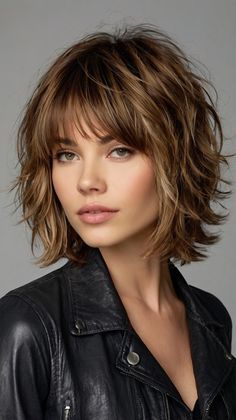 Medium-Length Shag Haircuts Shag Haircut For Thick Hair, Messy Bob Haircut, Wavy Bob Haircuts, Bob Cuts, Easy Hair Cuts, Hair Maintenance Tips