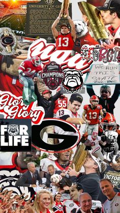 collage of photos from the university of georgia football team