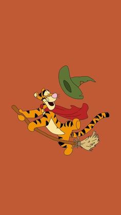 winnie the pooh and tigger flying through the air