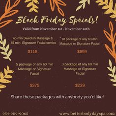 Black Friday Massage Specials, Spa Marketing Ideas, Massage Marketing, Massage Quotes, Massage Business, Esthetician Room