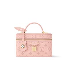 LOUIS VUITTON® - Vanity Pouch - Rose Jasmine Louis Vuitton Handbags Pink, Luxury Designer Pink Bag, Coach Vanity Bag, Lv Pink Flower Bag, Louis Vuitton Pink Bag, Pink Girly Things Accessories, Vanity Pouch, Louis Vuitton Vanity, Micro Bags