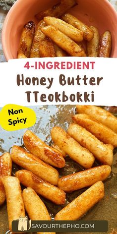 4-ingredient Honey Butter Tteokbokki (Korean rice cakes) Honey Butter Sauce, Easy Honey Butter, Food Is Good, Honey Sauce, Food Recepie, Honey Butter