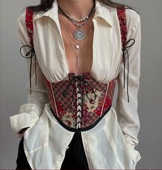 yoyo_creates Ren Faire Outfits, Gender Neutral Clothes, Corset Fashion, Underbust Corset, Fashion Design Clothes, Dark Fashion, Fashion Sewing, Classy Outfits, Aesthetic Clothes