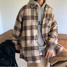 Thrift Aesthetic, Mens Plaid Pants, Plaid Winter Jacket, Formal Pant For Men, Red Checkered Shirt, Estilo Harajuku, Jacket Streetwear, Slim Fit Dress Pants, Aesthetic Board