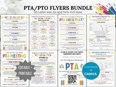 the printable flyer for pta / pf flyers bundle