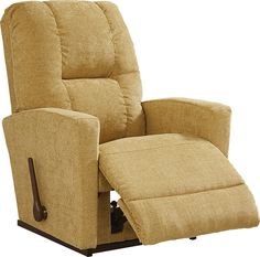 the reclining chair is upholstered and ready to be used