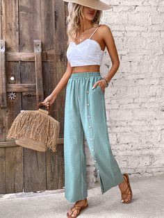 F00187728-102 Vintage Dresses Casual, Elegant Blazers, Harem Pants Women, Outwear Women, Stylish Pants, Spring Fashion Outfits, Swimwear Dress, Straight Trousers, Cargo Pants Women