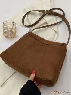 BirdinBag - Hobo Bag with Stylish Buckle Decor Color Coffee, Brown Bag, Coffee Brown, Brown Bags, Bag Straps, Hobo Bag, Pu Leather, Crossbody Bag, Bag Lady