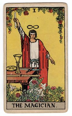 the magician tarot card is shown in this image