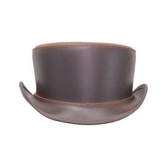 Description - Brim 1 1/2" Crown 3" - Removable Sweatband - Cowhide Leather - Featherweight The Bromley leather top hat sports a practical streamlined brim and a low, wide, understated crown. Sizing Info Brim 1 1/2" Crown 3" For detailed sizing info, click here to watch a short, informative video. We offer FREE EXCHANGES/RETURNS in case you order the wrong size, so don't sweat it. We'll make sure you get a hat that fits like a dream, even if we have to send you 3-4 hats 'til we get it right. We'l Classic Adjustable Fitted Hat With Flat Crown, Adjustable Brown High Crown Top Hat, Leather Hat With Flat Crown For Outdoor, Classic Adjustable Fitted Hat With Short Brim, Classic Leather Hat With Flat Bill, Classic Adjustable Solid Color Fitted Hat, Classic Adjustable Solid Fitted Hat, Classic Adjustable Fitted Hat, Classic Leather Flat Bill Hat