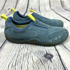 LL Bean moc comfort shoe.  Blue suede slip on for hiking and walking.  Size 9-1/2.  Good condition. Casual Blue Leather Walking Shoes, Comfortable Blue Leather Walking Shoes, Comfortable Blue Walking Shoes For Outdoor Activities, Blue Slip-on Sneakers For Outdoor Activities, Blue Leather Slip-on Walking Shoes, Casual Blue Slip-on Walking Shoes, Blue Outdoor Walking Shoes With Vibram Sole, Blue Slip-on Sneakers For Outdoor, Blue Walking Shoes With Rubber Sole For Hiking