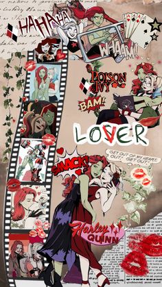 a collage of various images with the words lover written on them