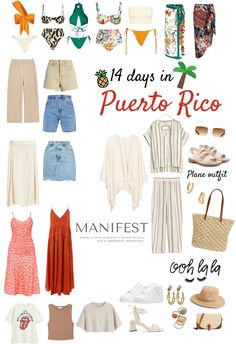 Puertorico packing list guide two weeks Old San Juan Outfit, Puerto Rico Vacay Outfits, Puerto Rico Outfits Women, Puerto Rican Parade Outfit, Puerto Rico Clothes, Pr Vacation Outfits, Puerto Rico Summer Outfits