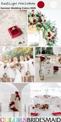 red and white wedding color scheme