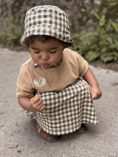 Olive Gingham Bucket Sun Hat Summer Gingham Hat With Curved Brim, Baby Girl Sun Hat, Baby Boy Sun Hat, Toddler Bucket Hat, Kids Bucket Hat, First Year Photos, Summer Essential, Summer Hat, Ready To Play