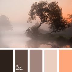 an image of a tree in the fog with colors to choose from, including pink and brown