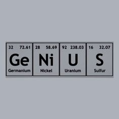 the element name and symbol for genius