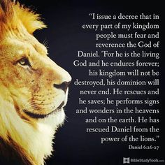 a lion with a bible verse on it